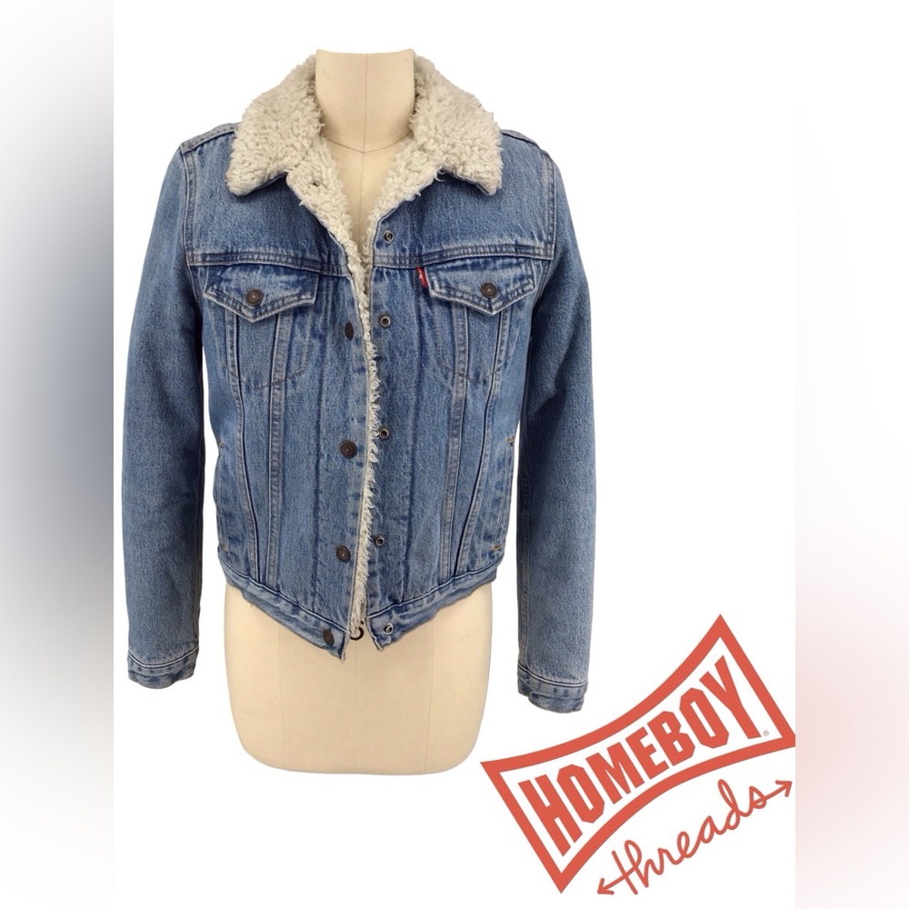 Levi's White Sherpa Lined Jacket